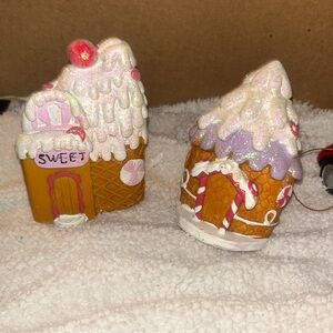 Charmed By Unicorns Sweets Candyland Mini Fairy Garden 2/ pc ceramic